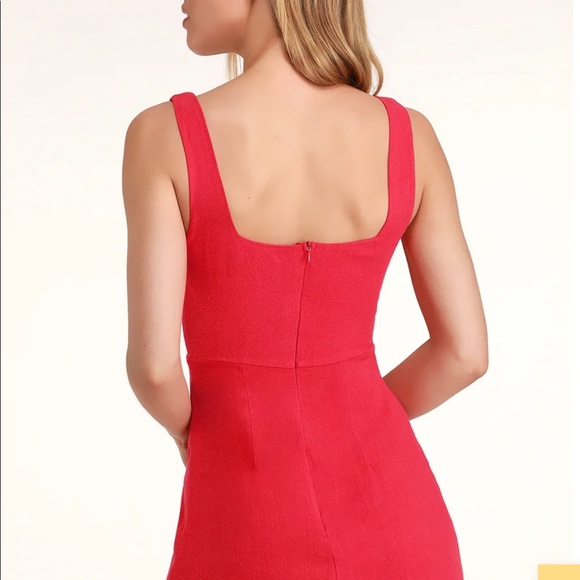 Lulu’s-Red Tassle Mini Dress - Picture 2 of 4